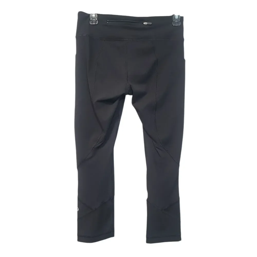 Lululemon Pace Rival Crop High-Rise 22" Black Size 6 GUC Luxtreme - Picture 2 of 6